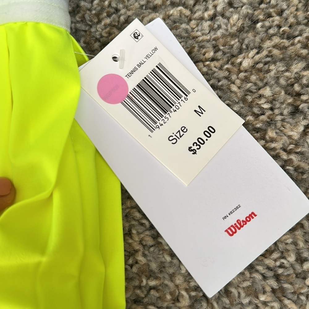 NWT Wilson Youth Tennis Ball Yellow Tennis Skirt Skort Size Medium - Picture 6 of 6